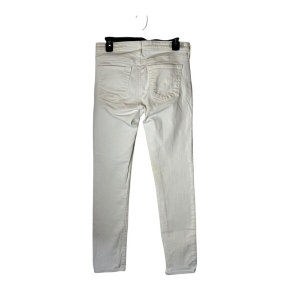 Adrianno Goldschmied Jeans Women 27 White The Prima Mid Rise Cigarette Ankle - Picture 3 of 12